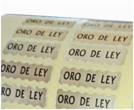 1.000 Etiquetas adhesivas "ORO DE LEY" JOYERIAS