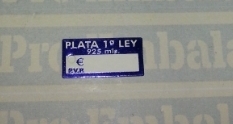 1.000 Etiquetas colgantes "PLATA 1ª LEY" azul Joyeria