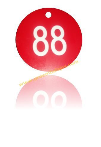50 Fichas ropero Rojas, numeradas del 1 al 50
