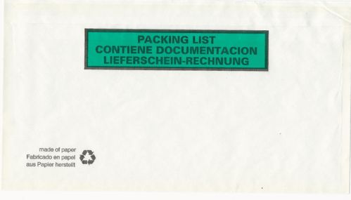 250 sobres PACKING LIST 228x120 mm ecologicos