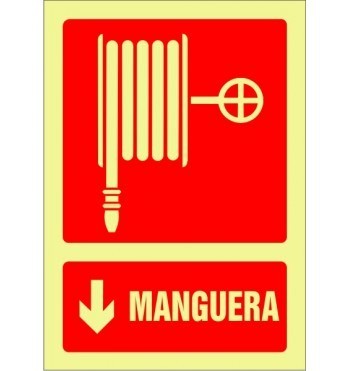 Pictograma señal MANGUERA fotoluminiscente