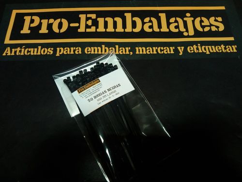 1 paquete de 50 Bridas de color negro, en 100 mm de largo