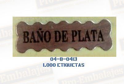 1.000 Etiquetas adhesivas "BAÑO DE PLATA" para joyerias