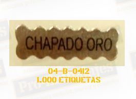 1.000 Etiquetas adhesivas "CHAPADO ORO" para joyerias